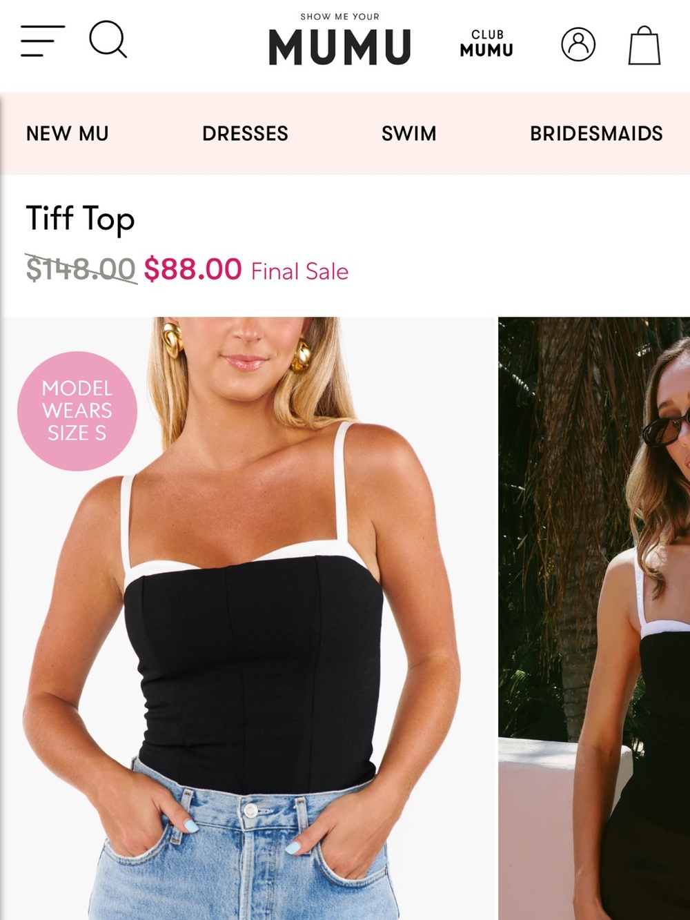 Tiff Top - Black with White Trim Show me your MuMu XS